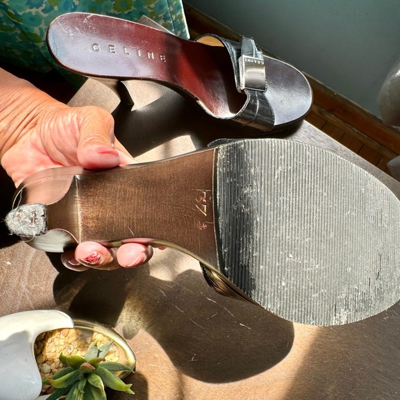 Vintage Celine black and brown heeled leather Mules - Picture 12 of 14